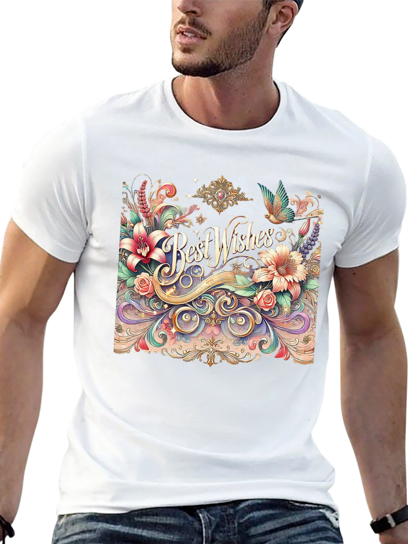 Best Wishes Floral Graphic Tee