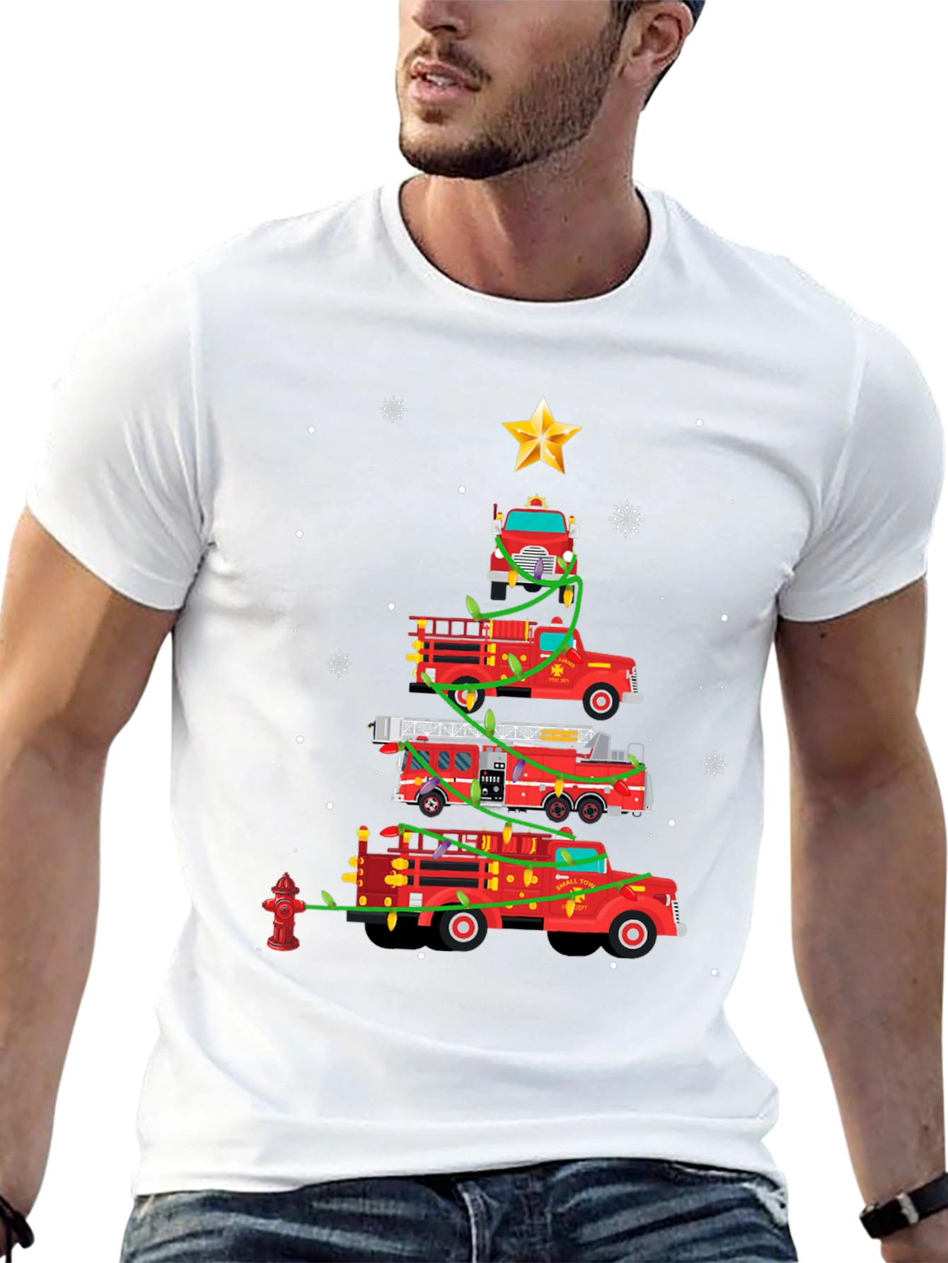Firetruck Christmas Tree T-Shirt