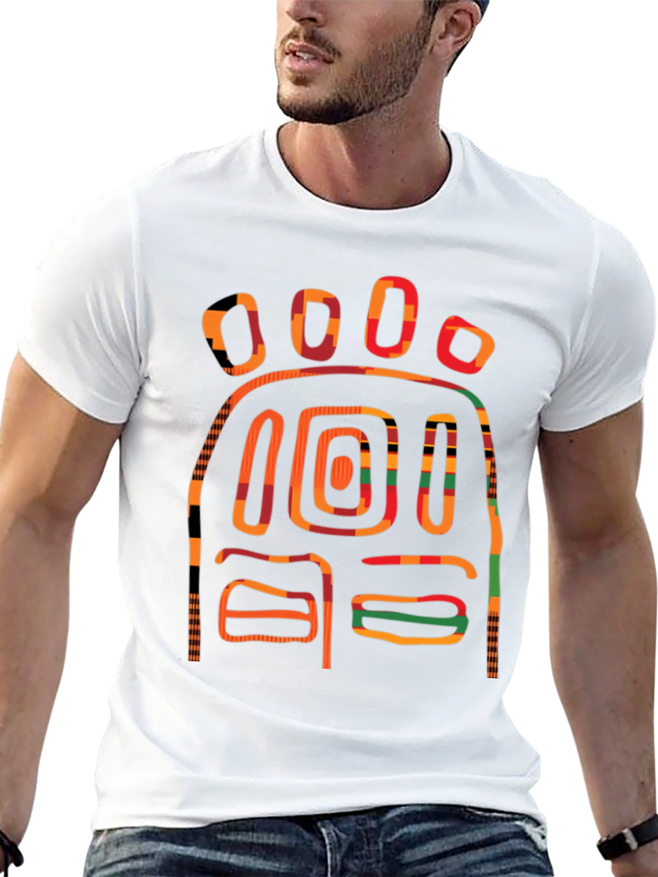 Abstract Graphic Print T-Shirt - Bold Design