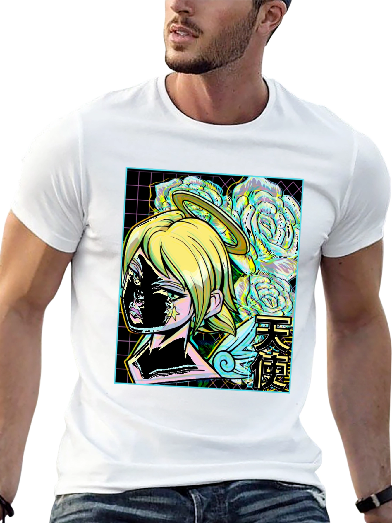 Angel Anime Graphic Tee - Trendy Streetwear