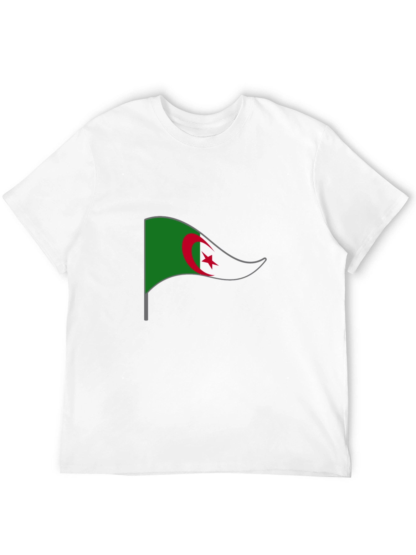 Algeria Flag Graphic T-Shirt - Black Crew Neck Tee