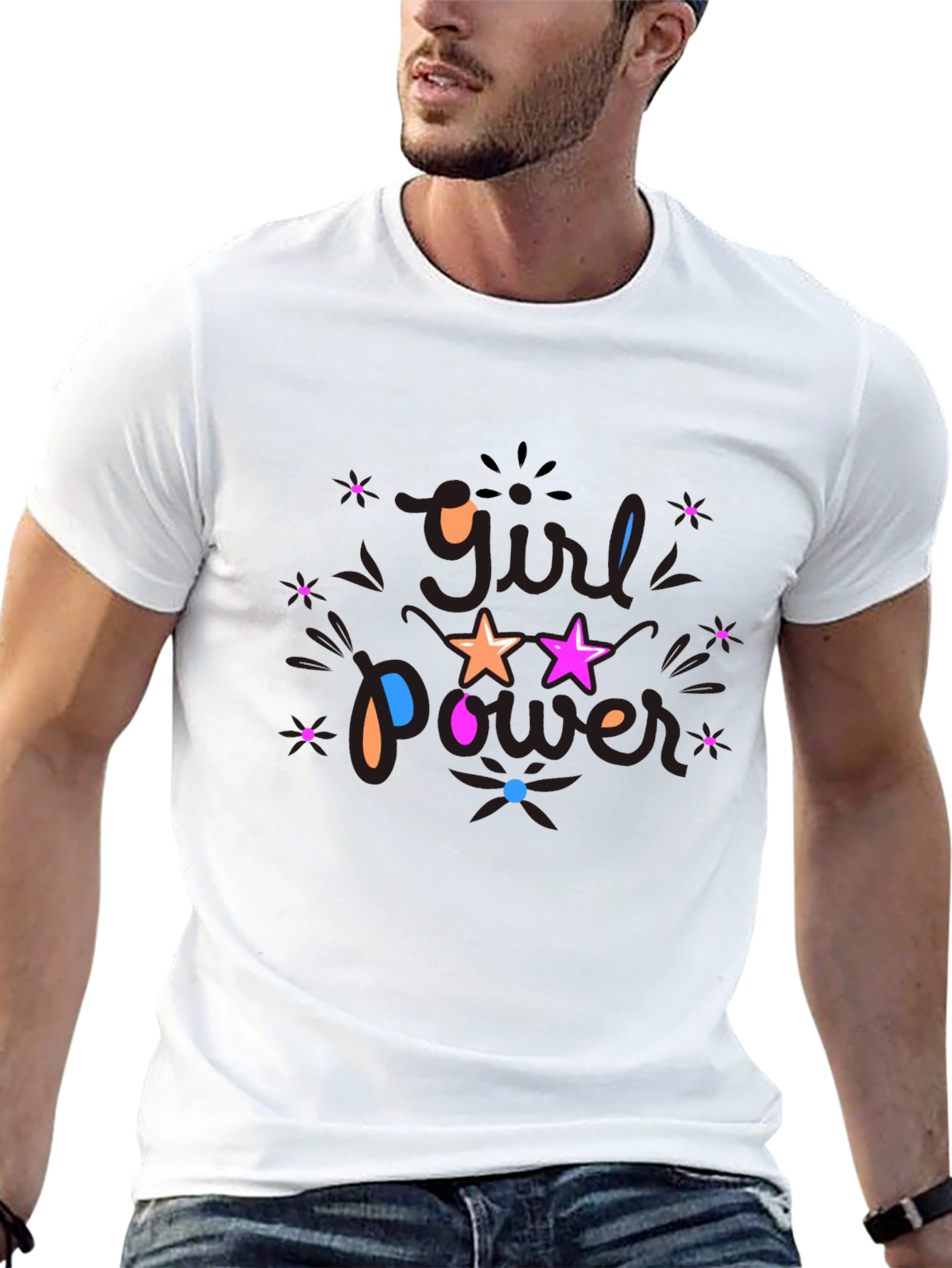 Girl Power Graphic Black T-Shirt
