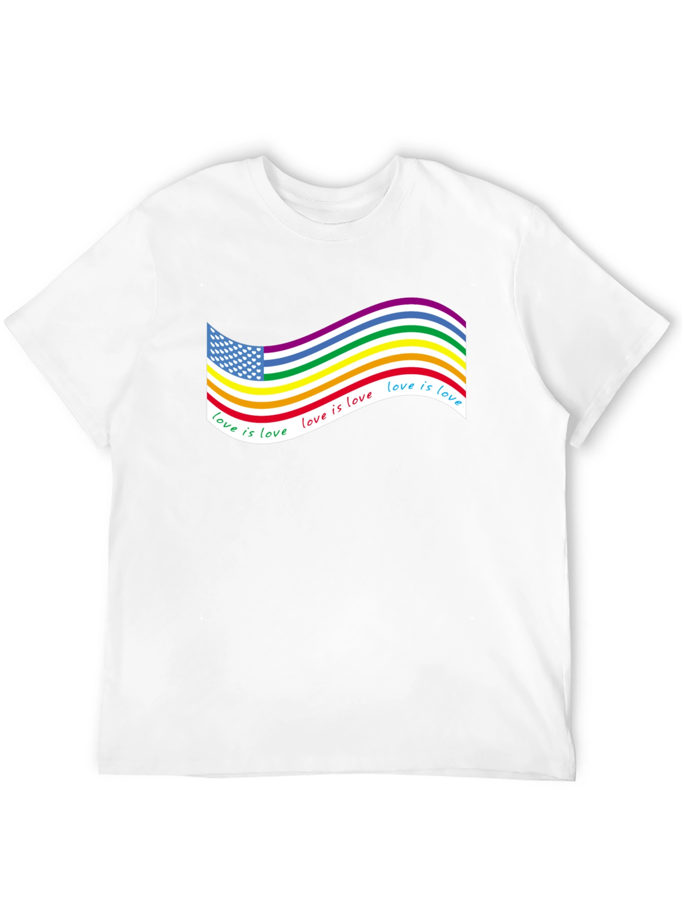 Love Is Love LGBTQ+ USA Flag T-Shirt