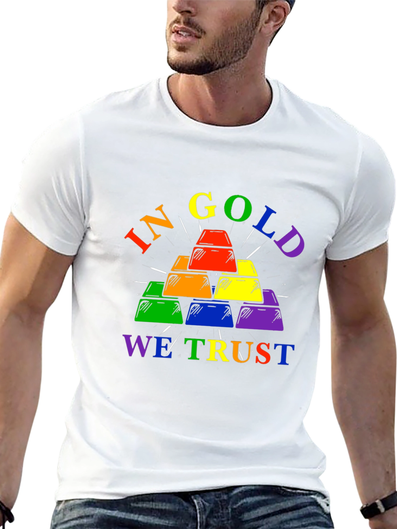 Rainbow Gold Bar T-Shirt - Pride Edition
