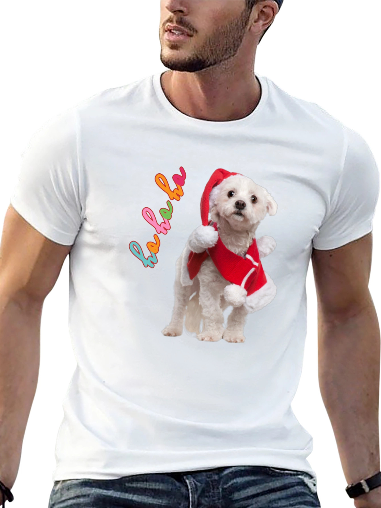 Christmas Dog T-Shirt - Ho Ho Ho Holiday Style!