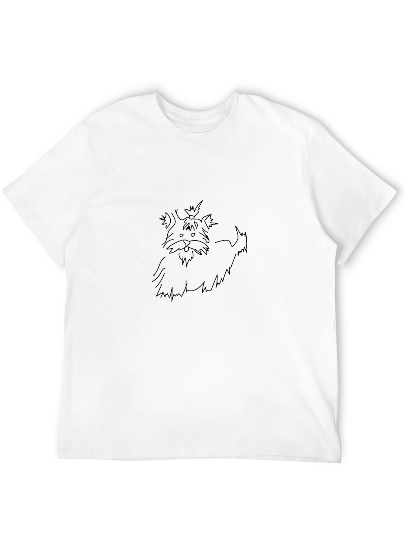 Mens Black Graphic Tee - Cute Dog Design