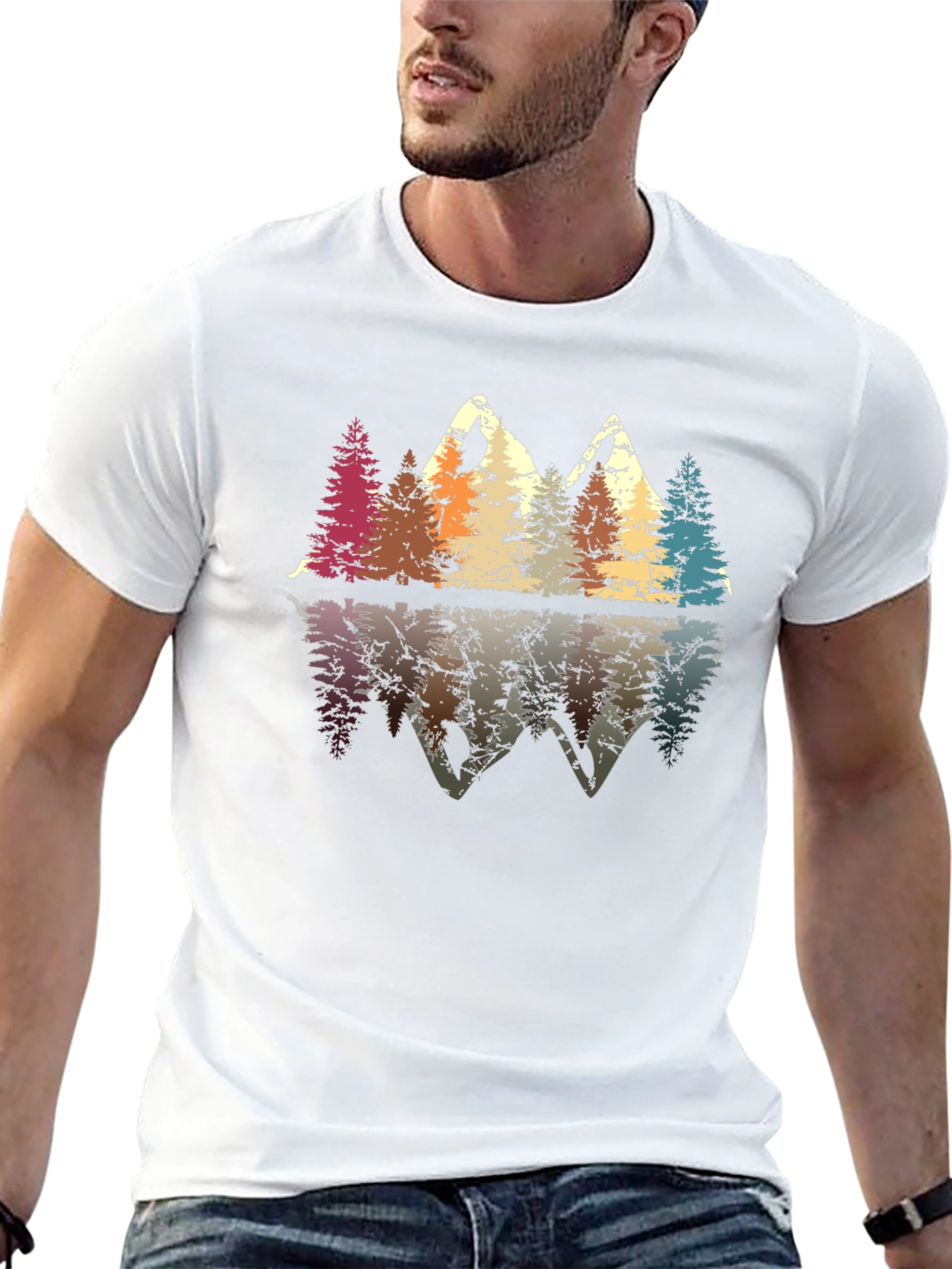 Retro Mountain Reflection Graphic Tee
