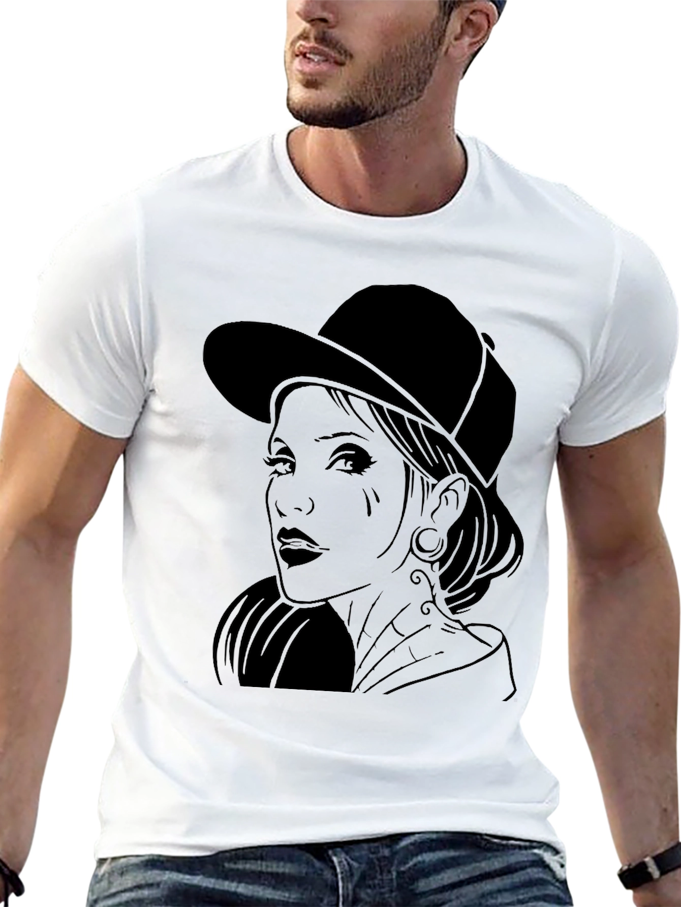 Graphic Tee - Woman in Hat