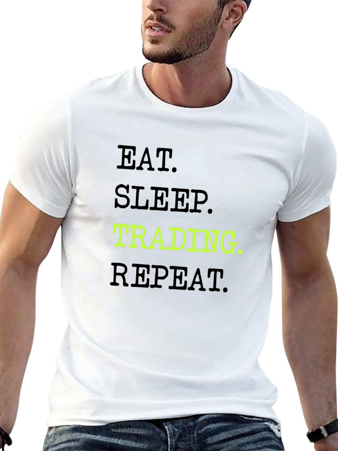 Eat Sleep Trading Repeat Black Graphic Tee