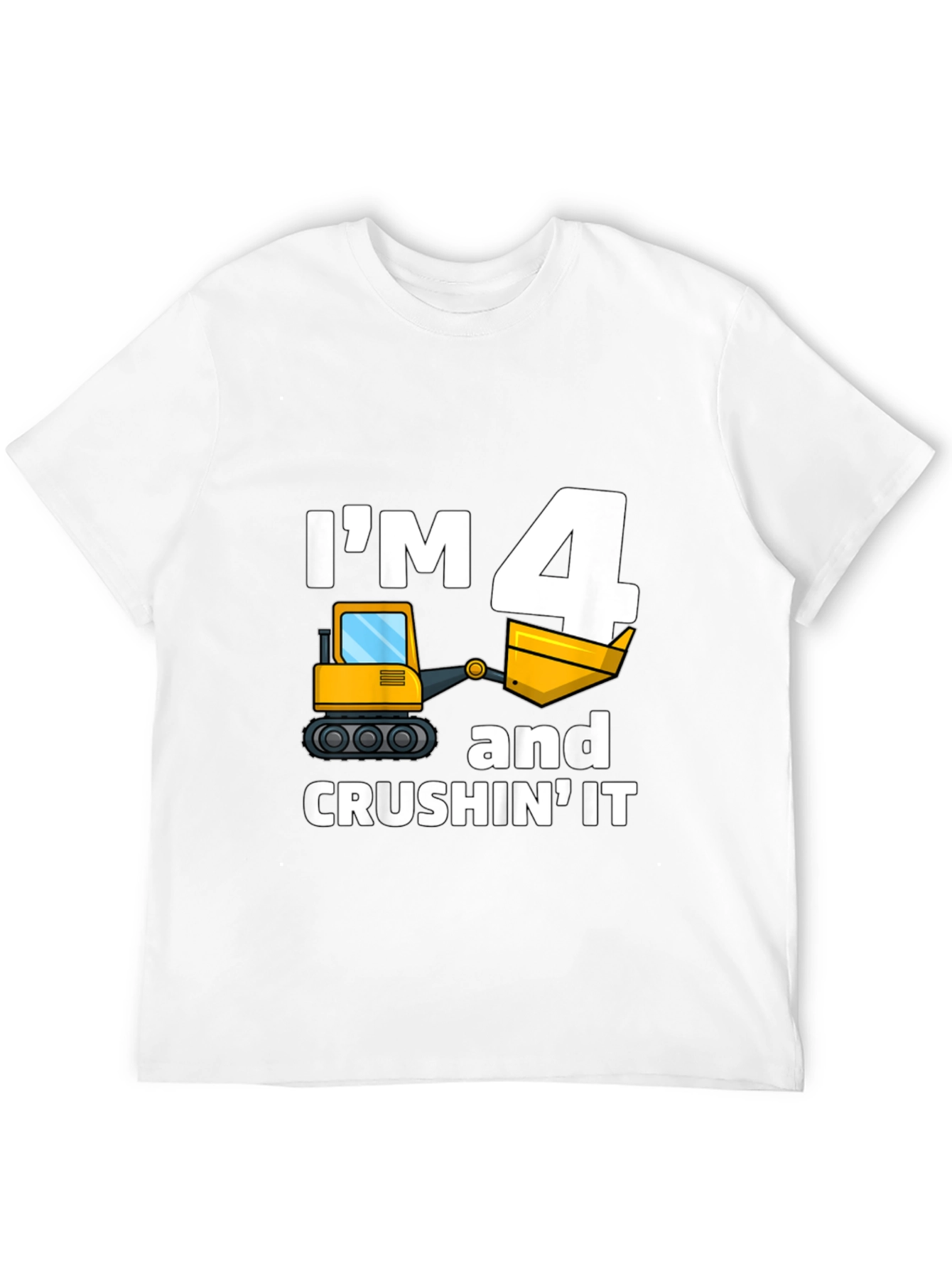 Im 4 and Crushing It Construction Birthday T-Shirt