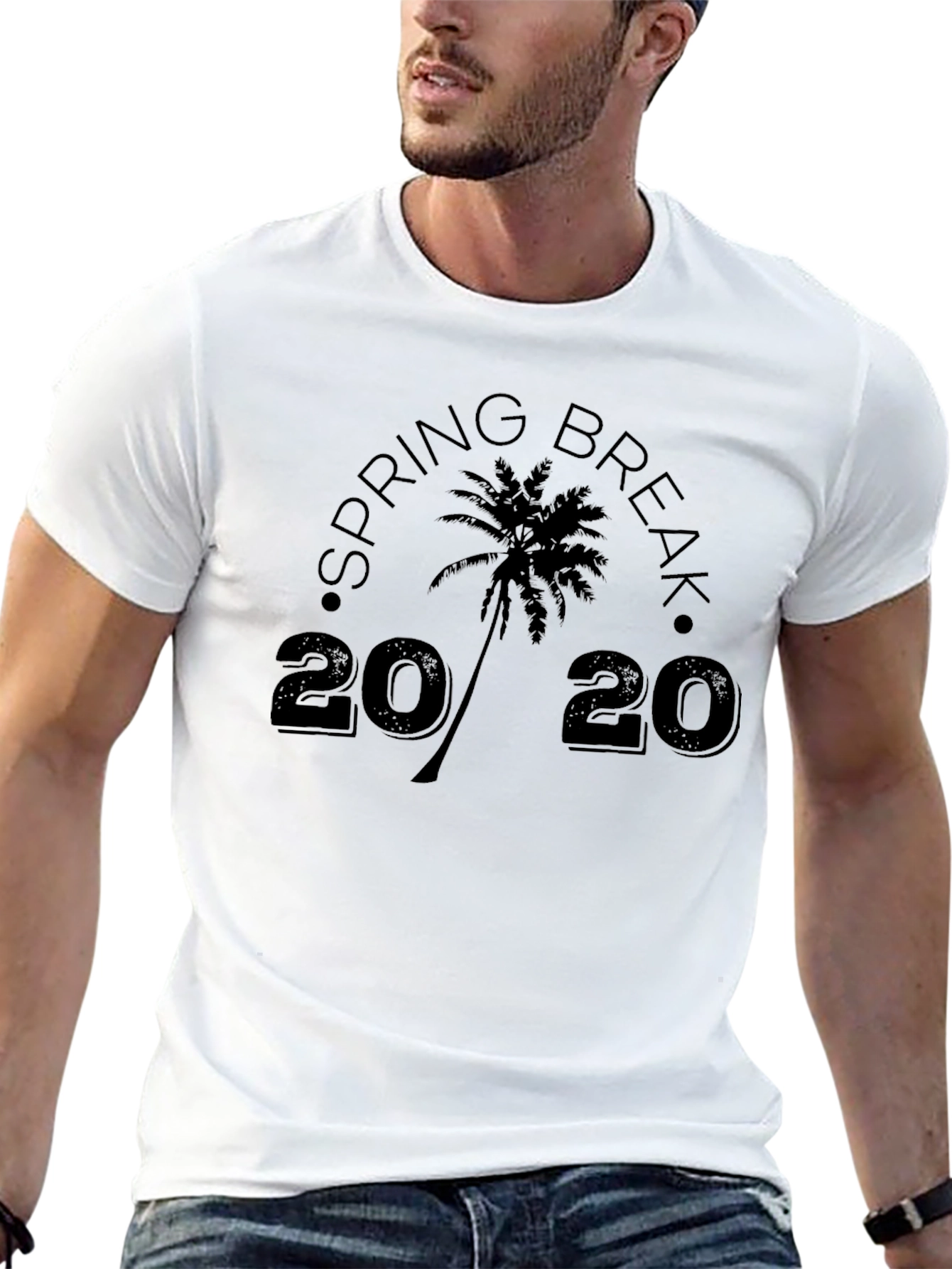 Spring Break 2020 Palm Tree Black T-Shirt