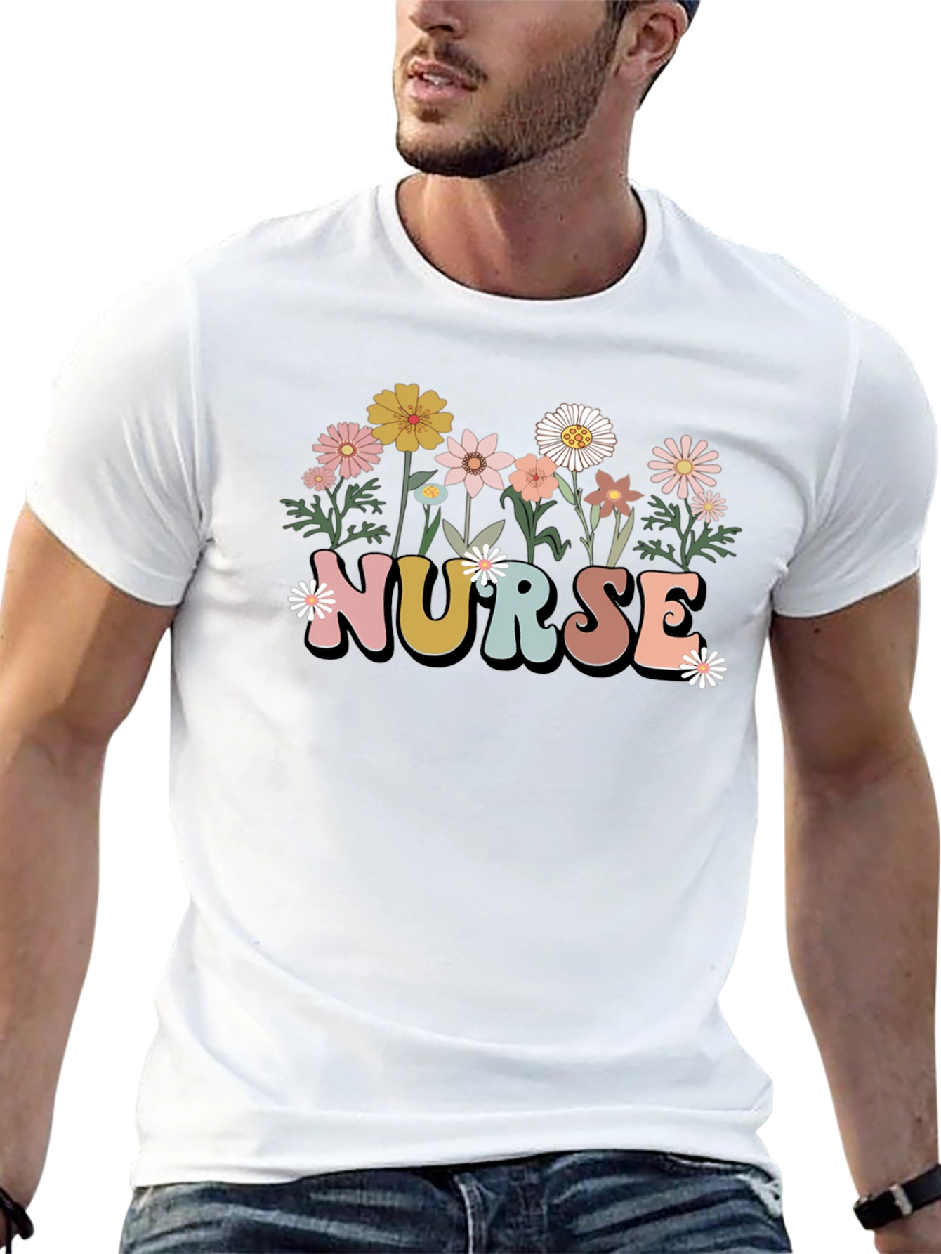 Floral Nurse T-Shirt - Stylish & Comfortable!