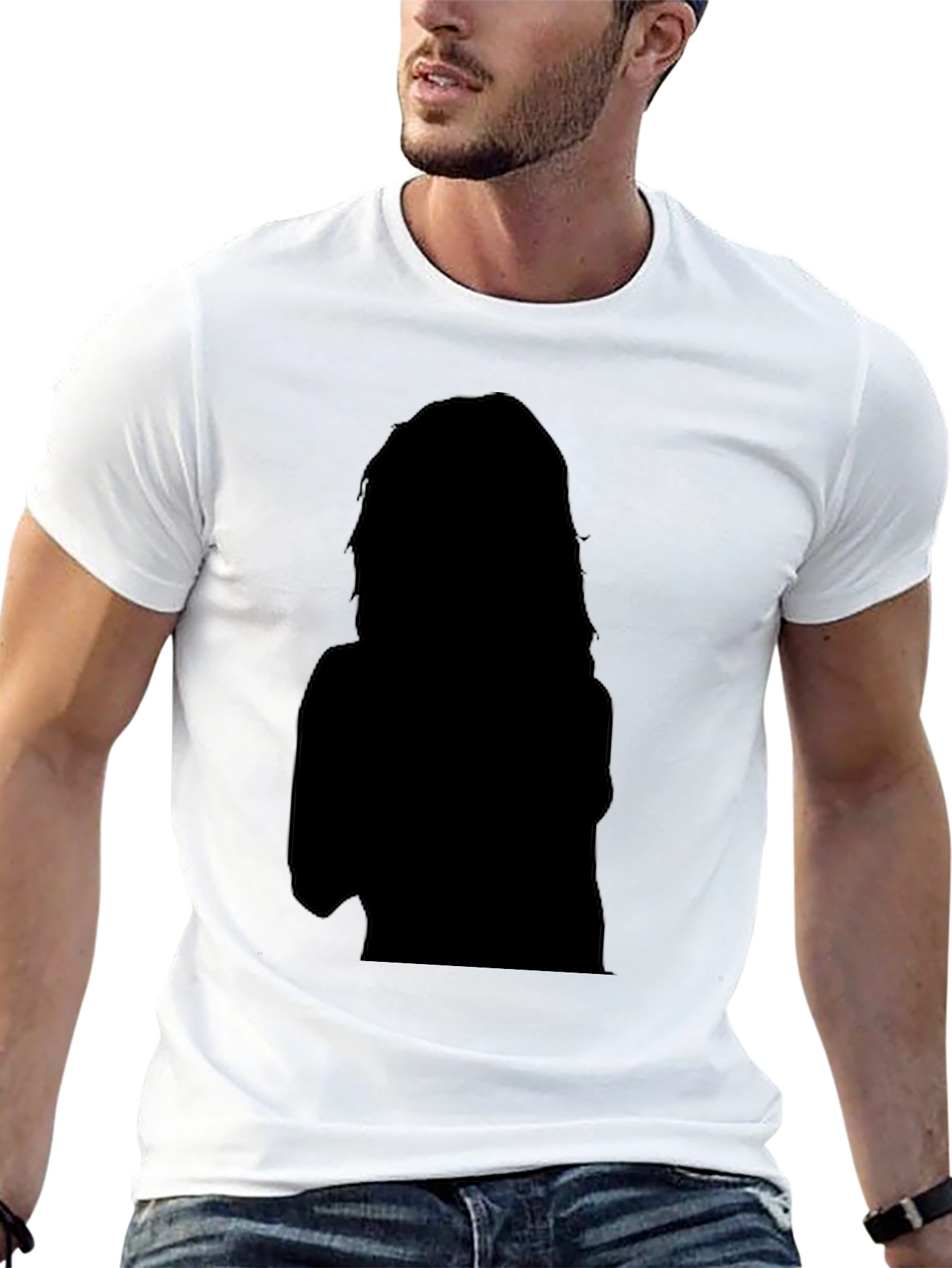 Black Graphic Tee - Silhouette Design