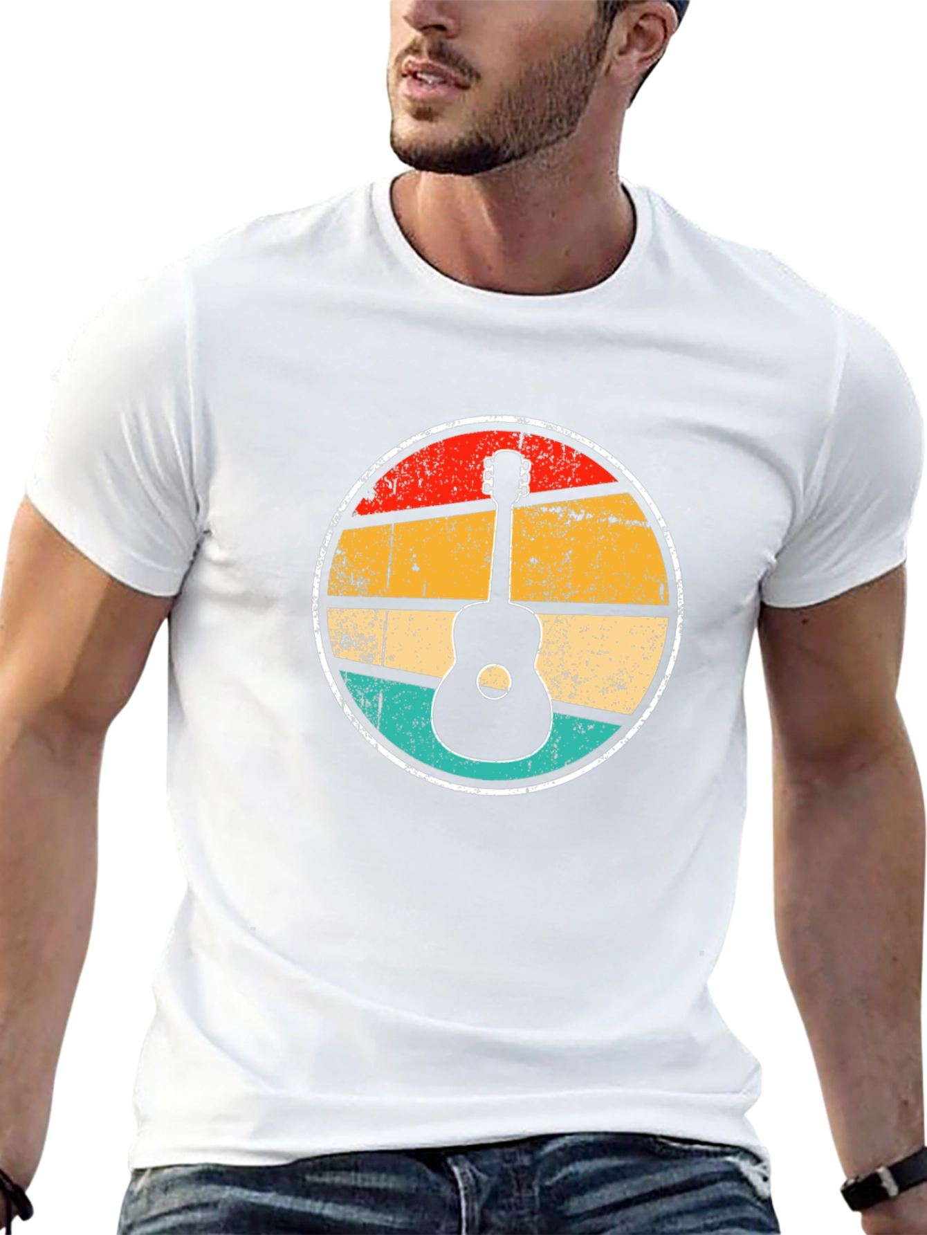 Retro Guitar Sunset Graphic Tee