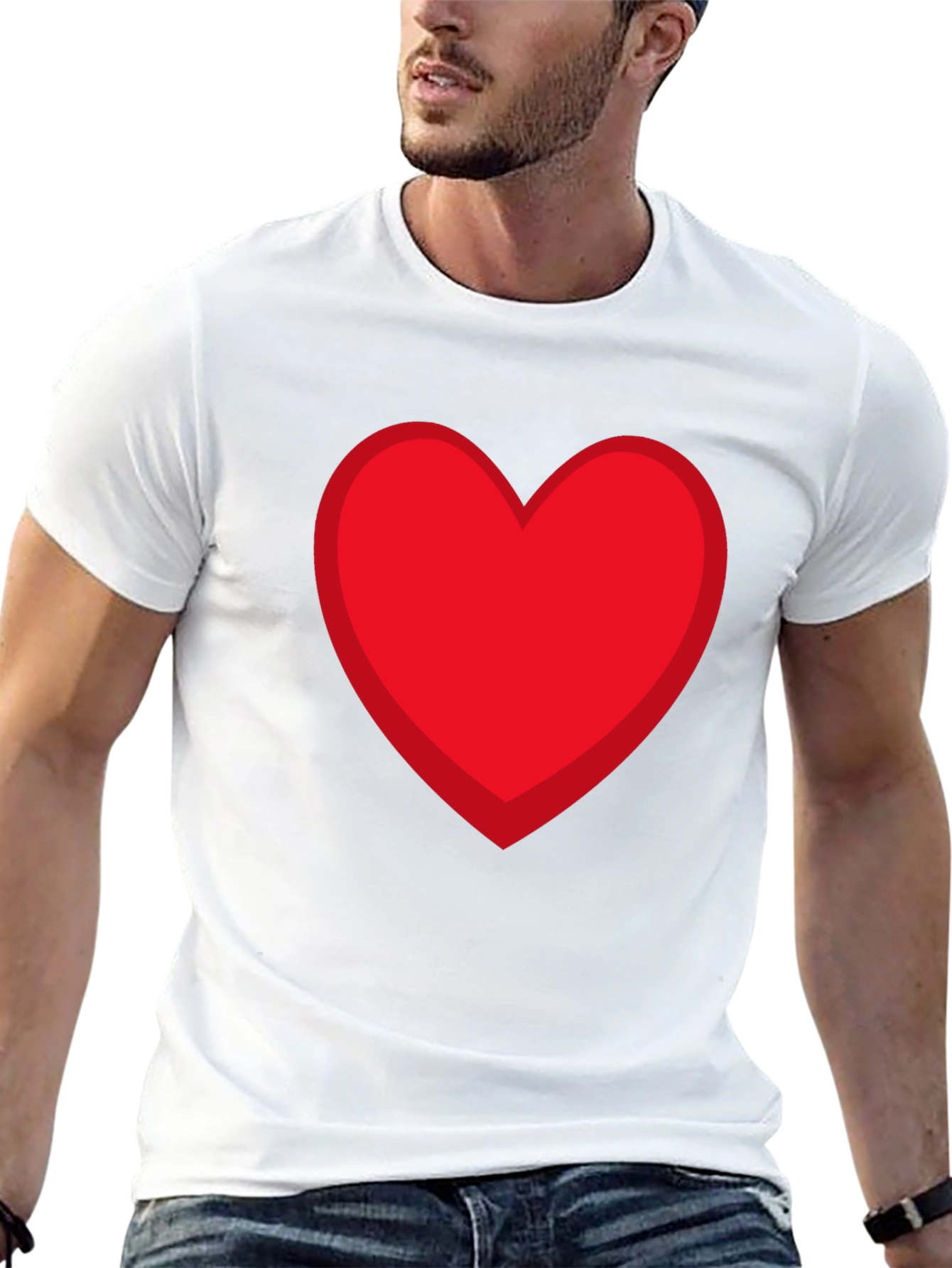 Red Heart Graphic Black T-Shirt