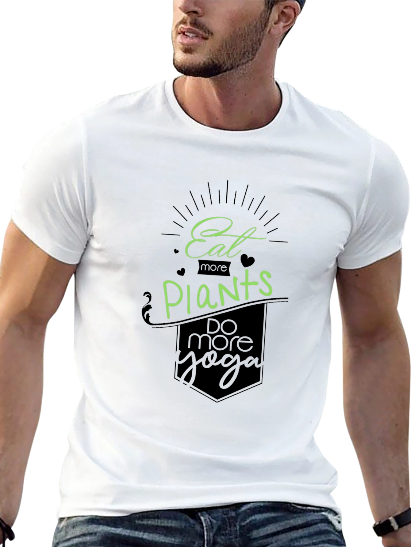 Eat Plants Do Yoga Black T-Shirt
