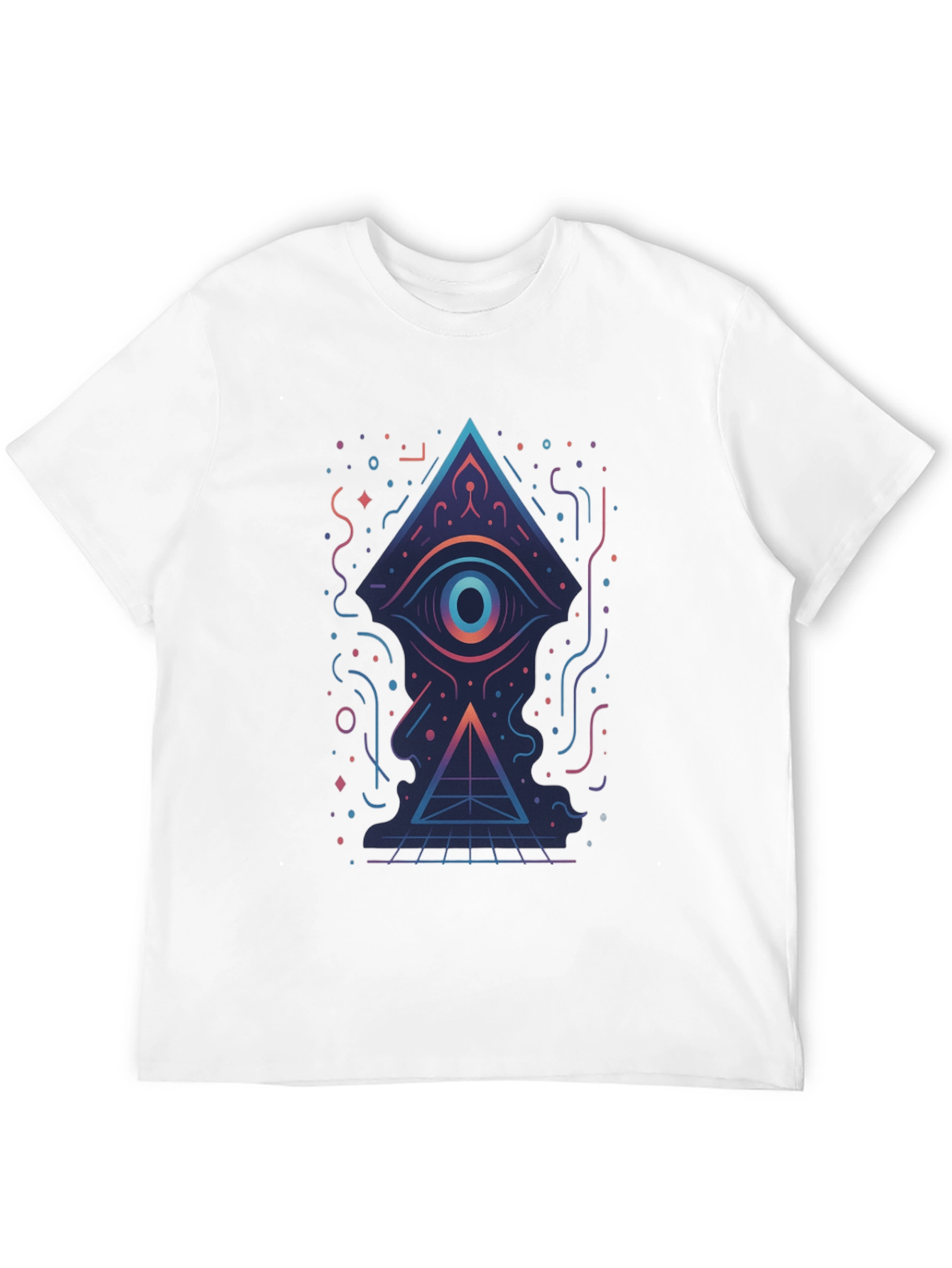 Geometric Eye Pyramid Graphic Tee - Black