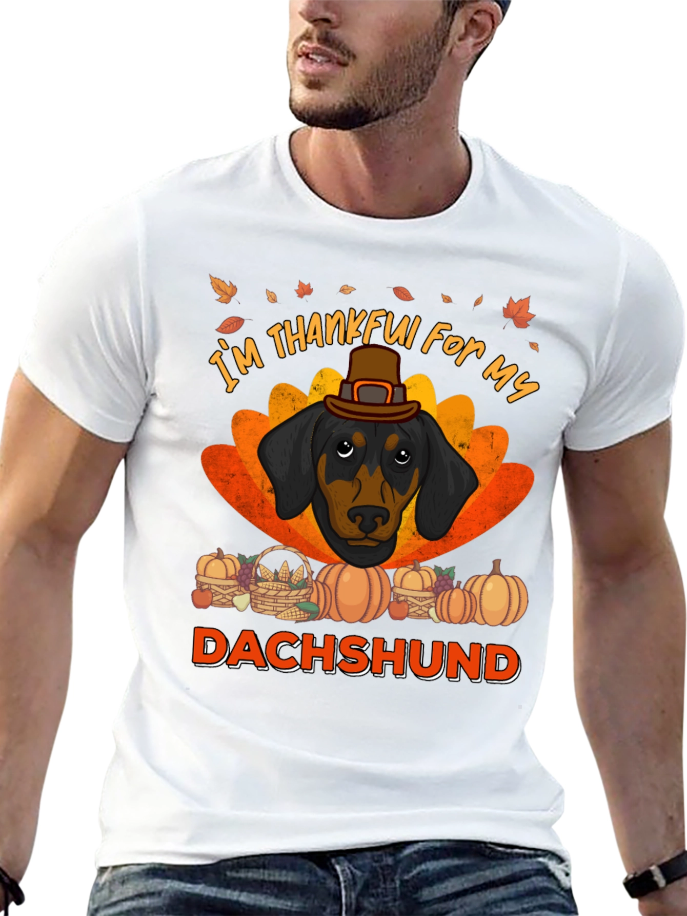 Thankful Dachshund T-Shirt - Thanksgiving Dog Tee