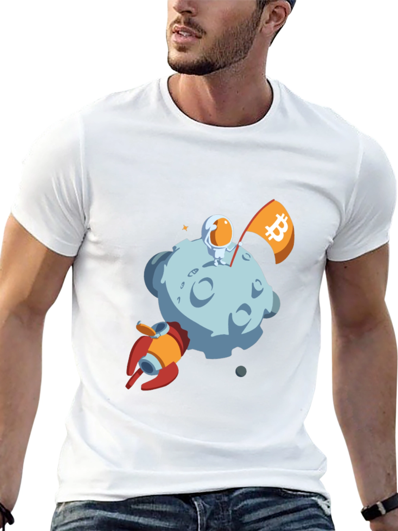 Bitcoin Astronaut Moon Landing T-Shirt