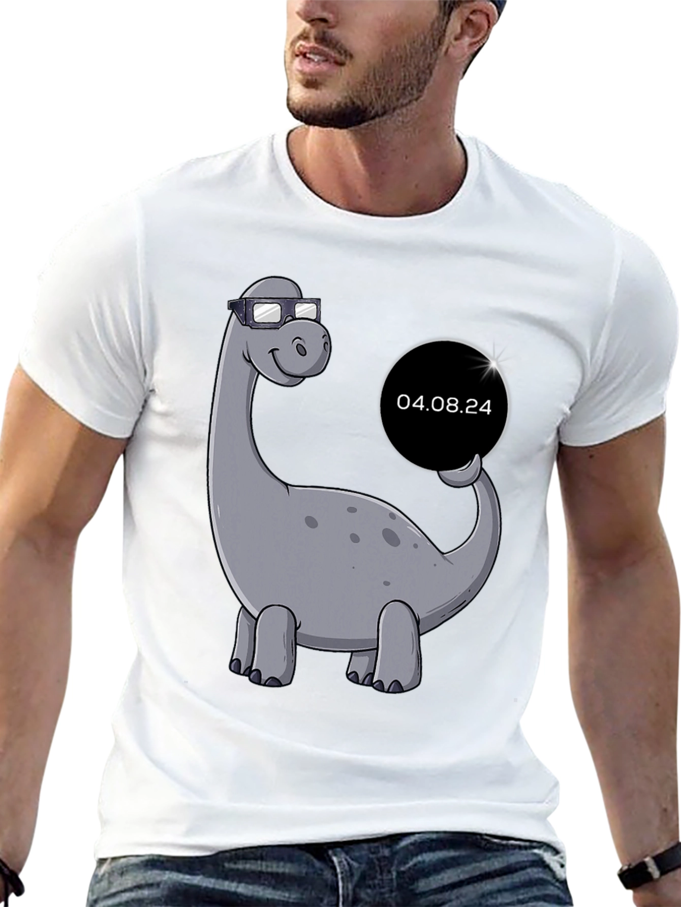 Dino Date T-Shirt - Cool Bronto Design