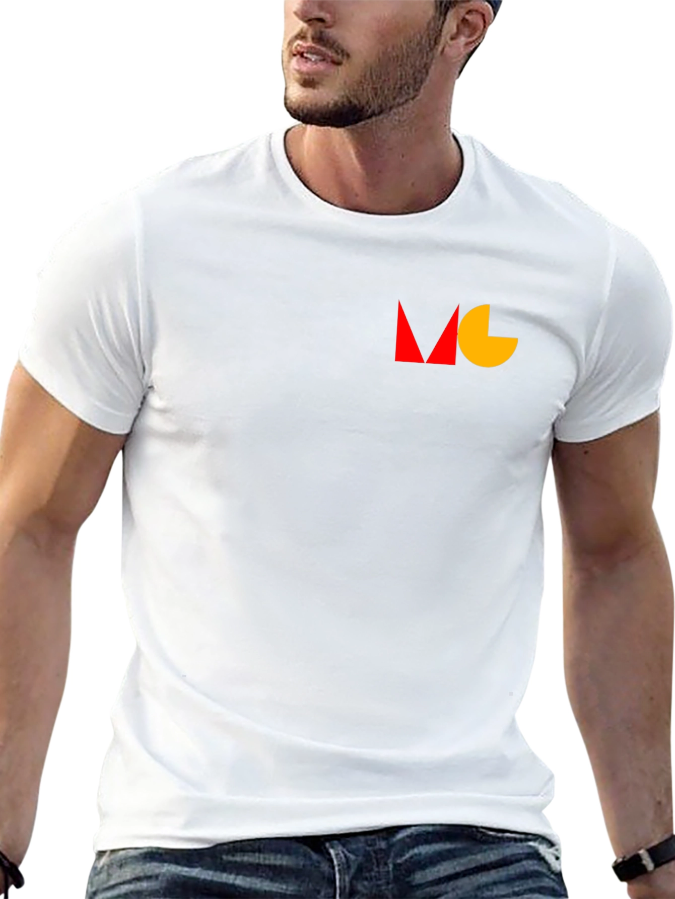 Modern Geometric Tee - Black Cotton Blend