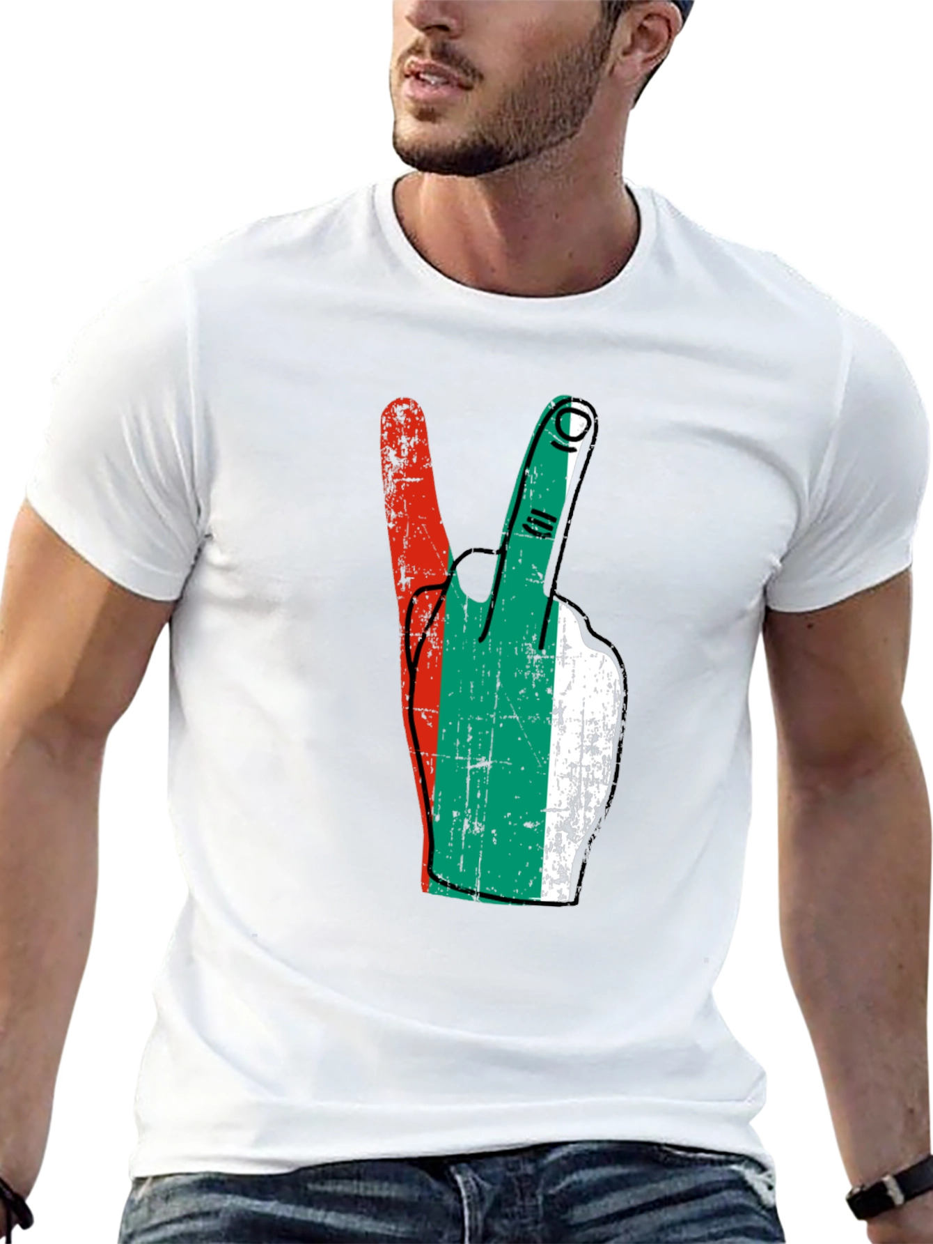 Bulgaria Flag Peace Sign T-Shirt