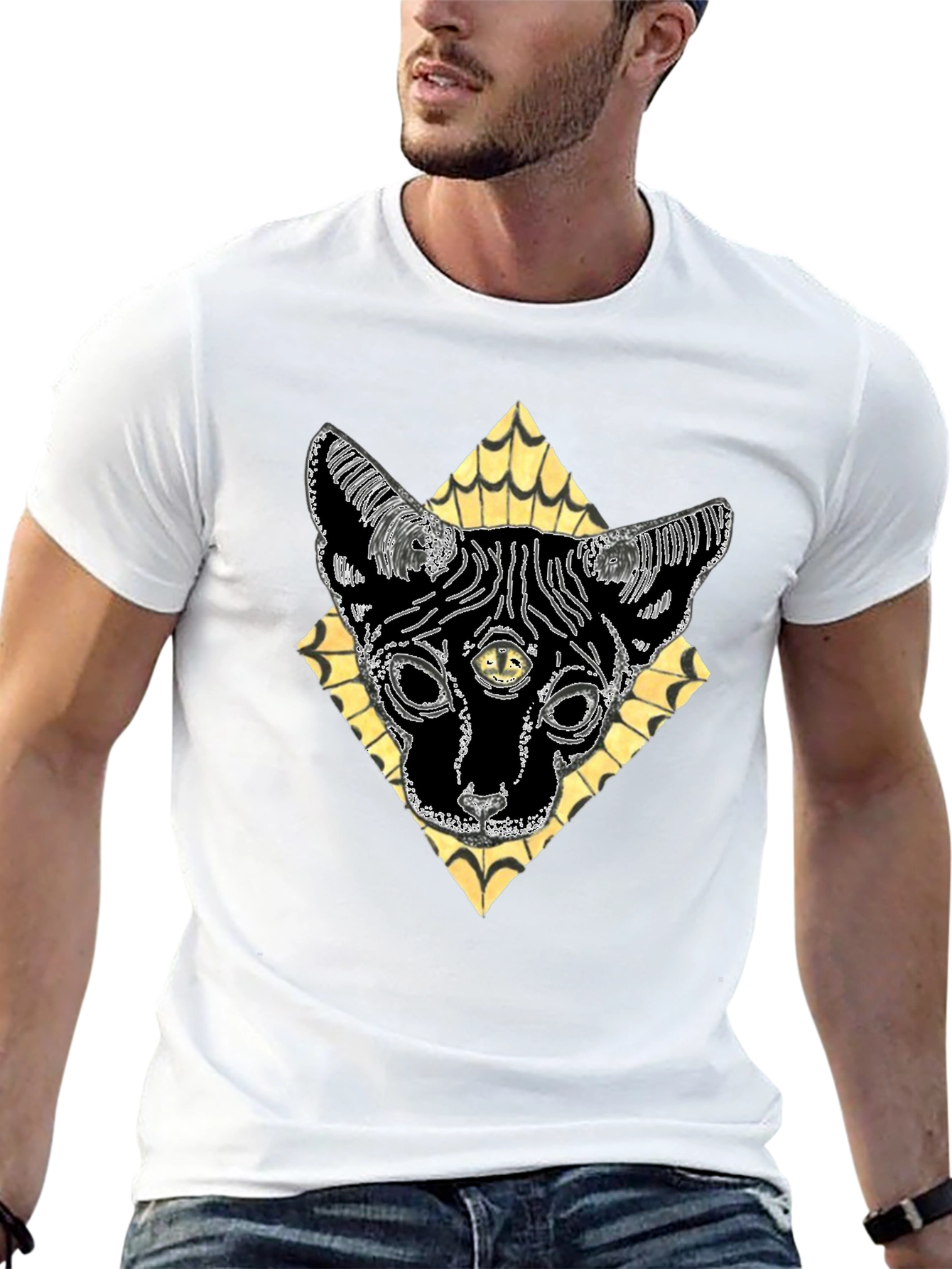Mystic Cat T-Shirt - Third Eye Feline Design