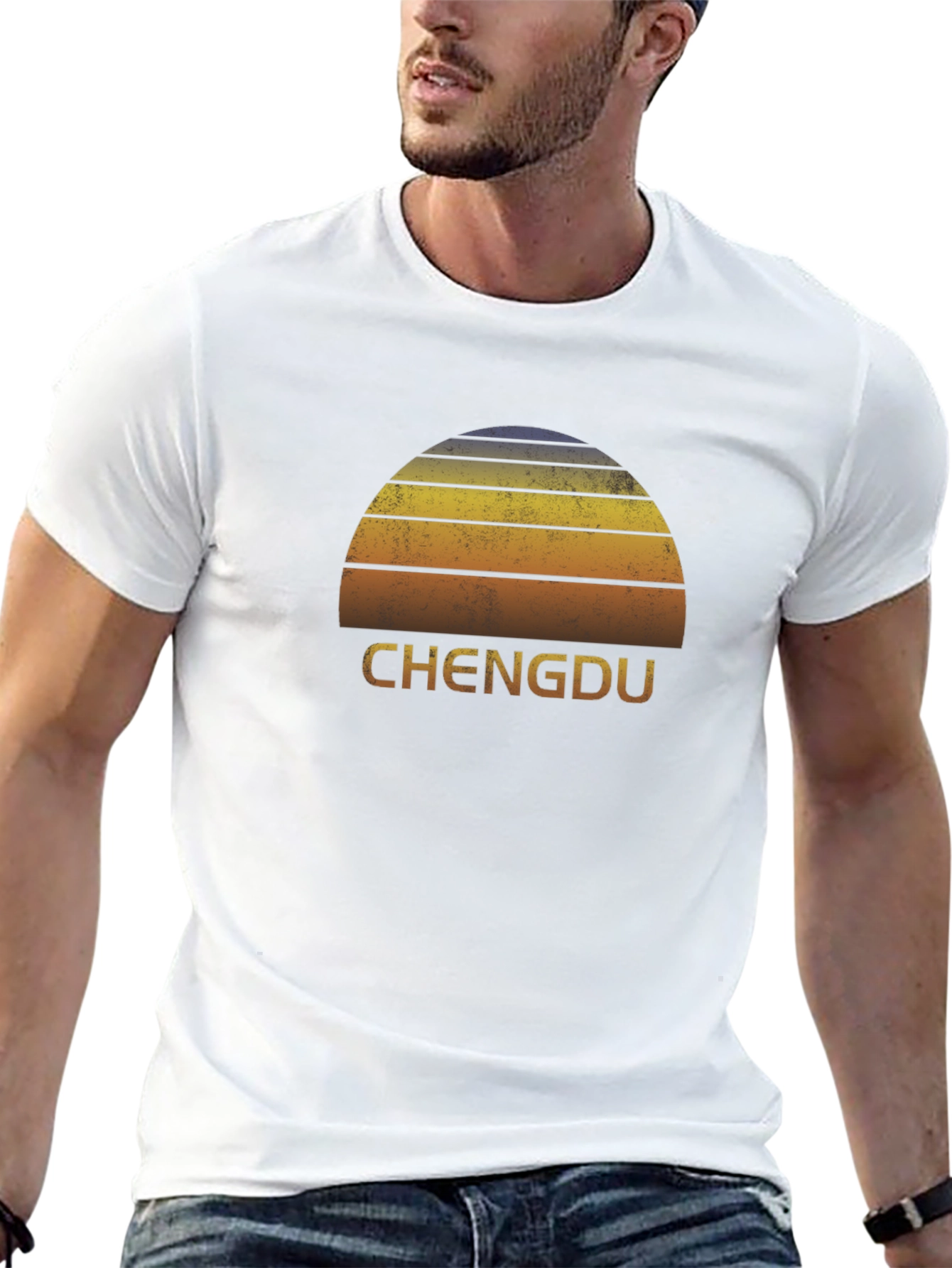 Chengdu Retro Sunset Graphic Tee - City Pride T-Shirt