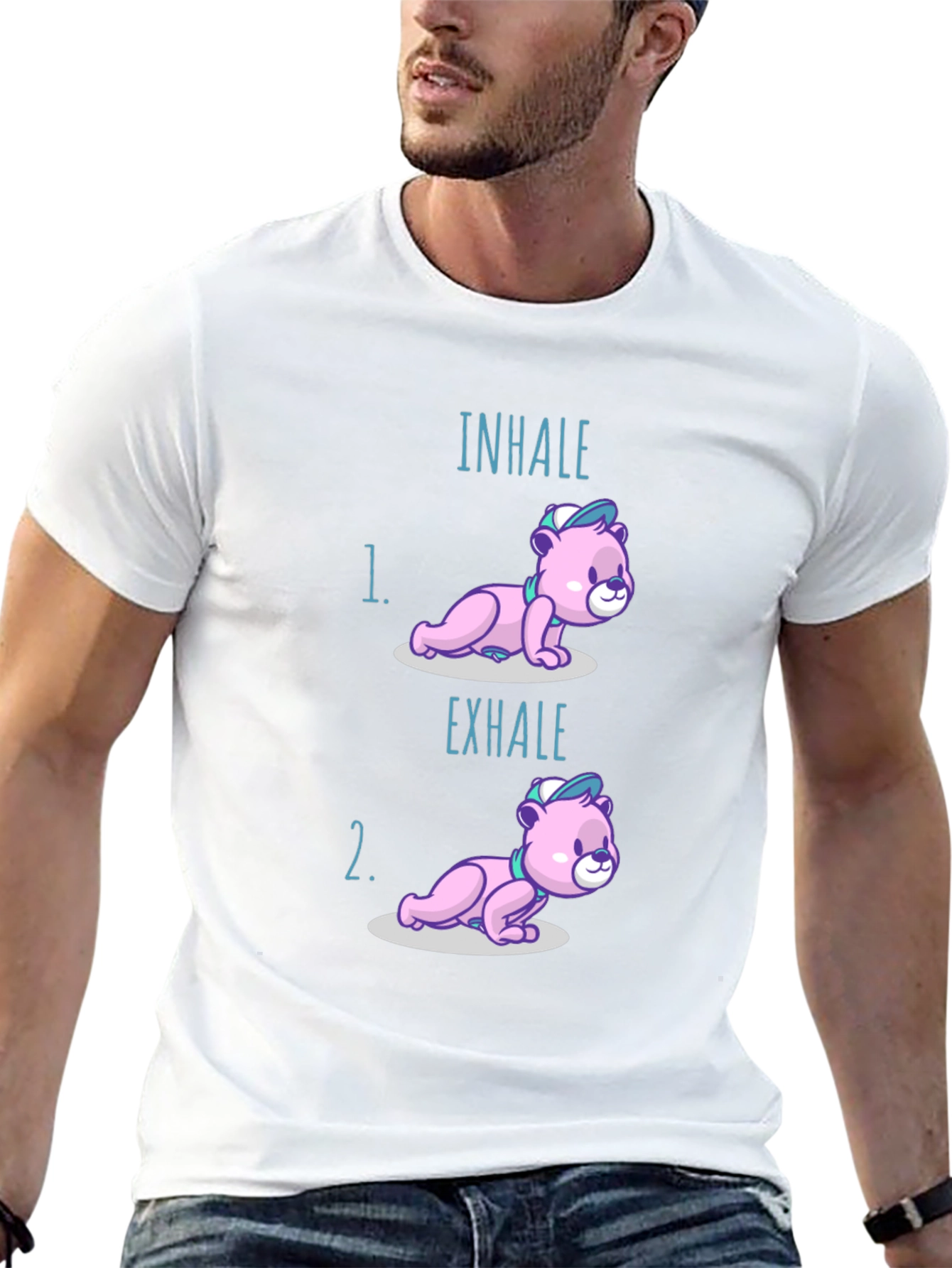Inhale Exhale Bear T-Shirt - Yoga Meditation Tee