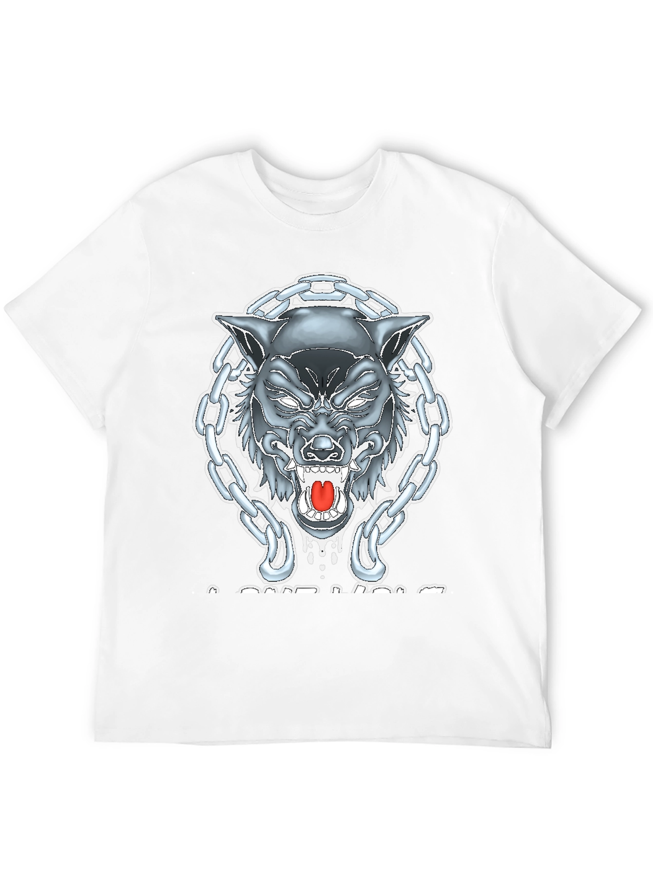 Wolf Chain Graphic T-Shirt - Mens Black Tee