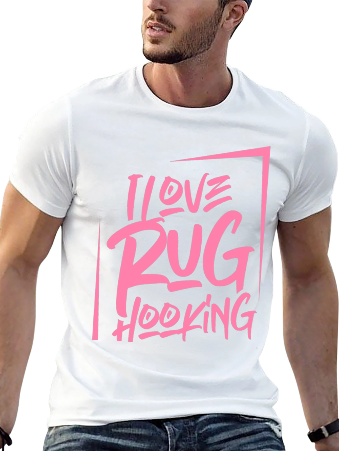 I Love Rug Hooking Graphic Tee - Black