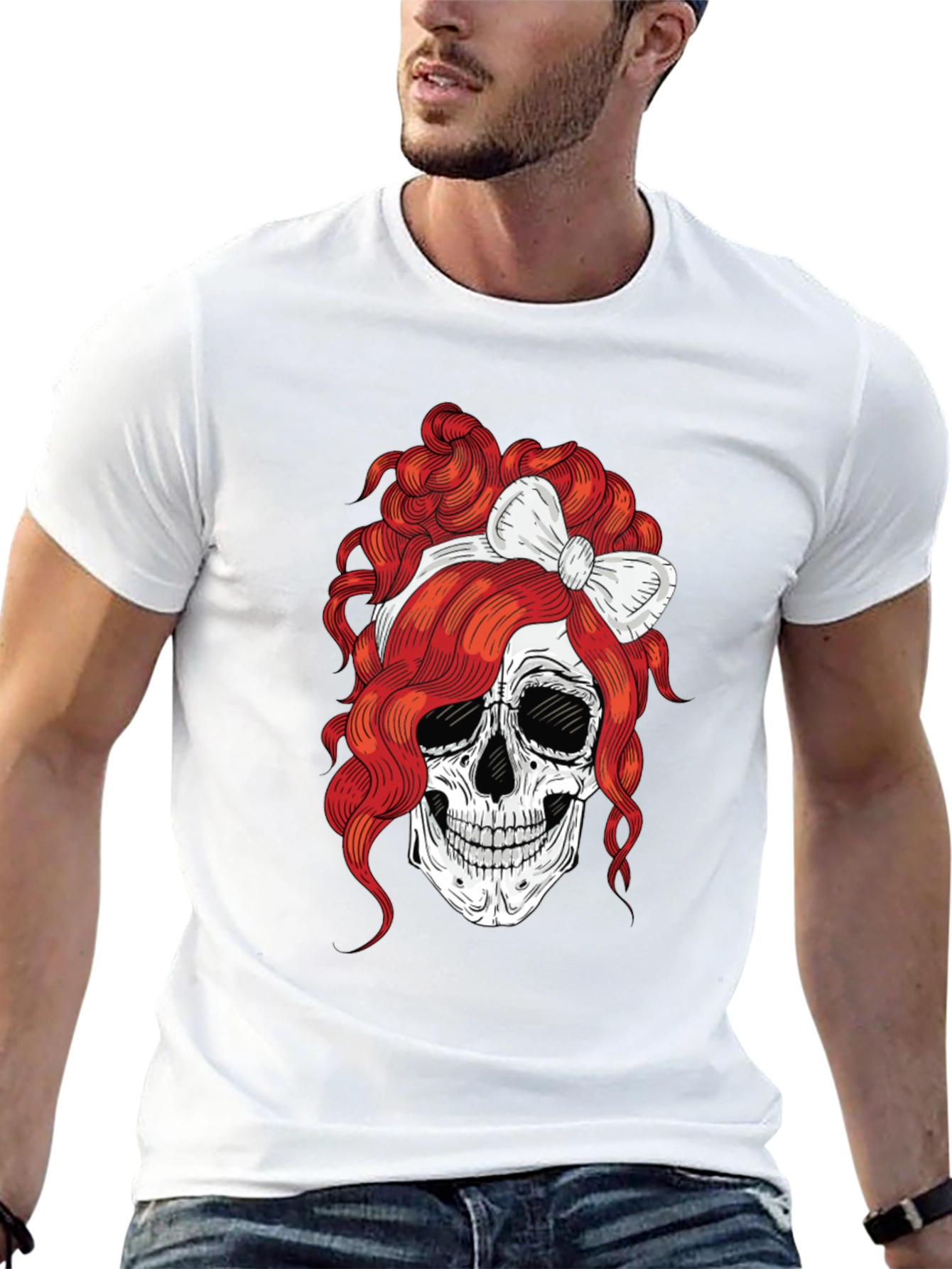 Skull with Bow T-Shirt - Rocker Tee