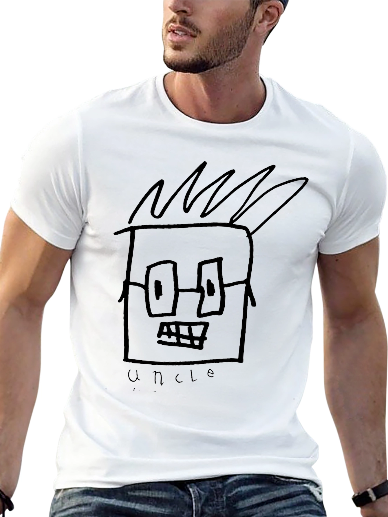 Uncle Graphic Tee - Black Crewneck T-Shirt