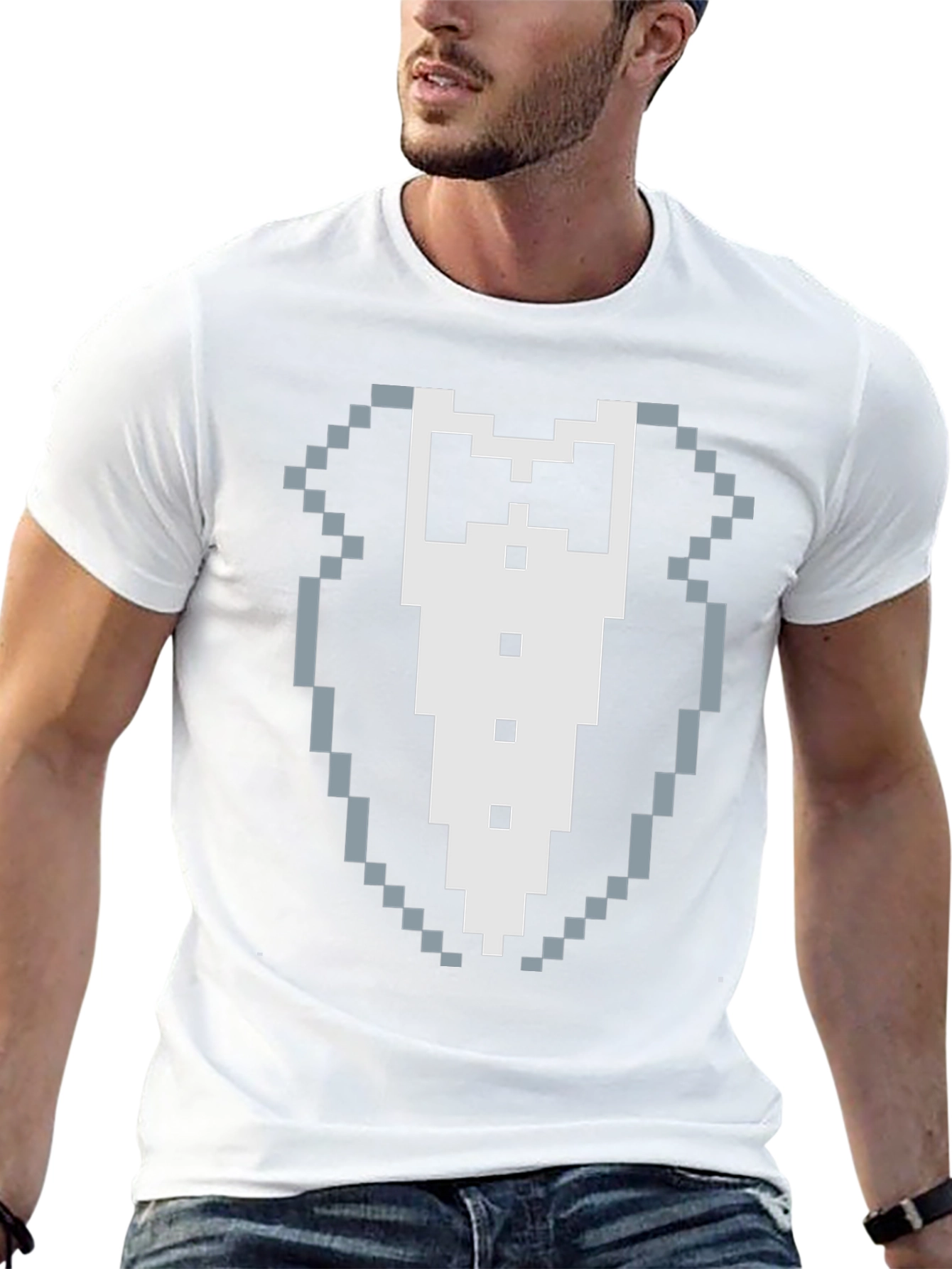 Pixel Tuxedo Graphic Tee - 8-Bit Style