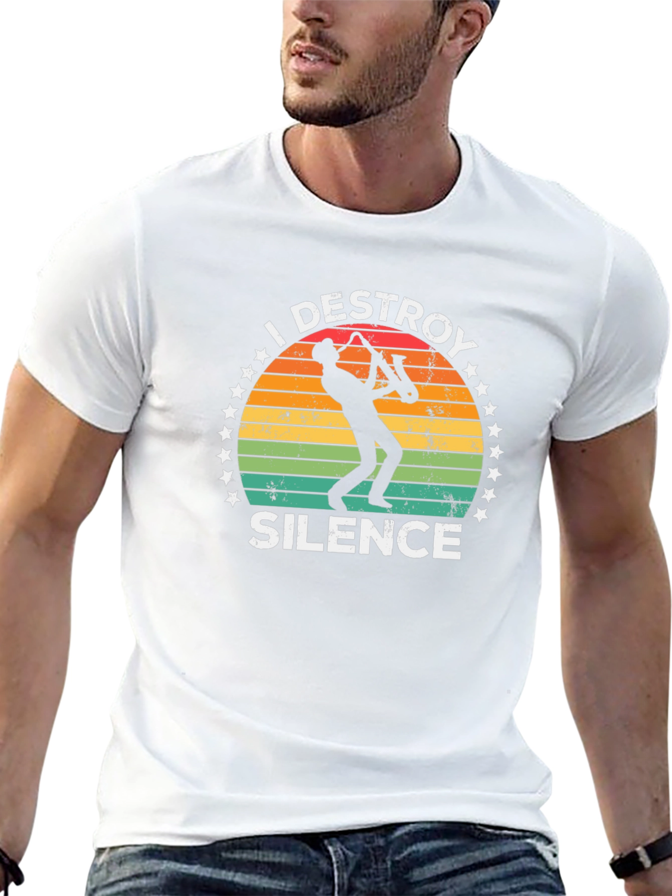 I Destroy Silence Saxophone T-Shirt