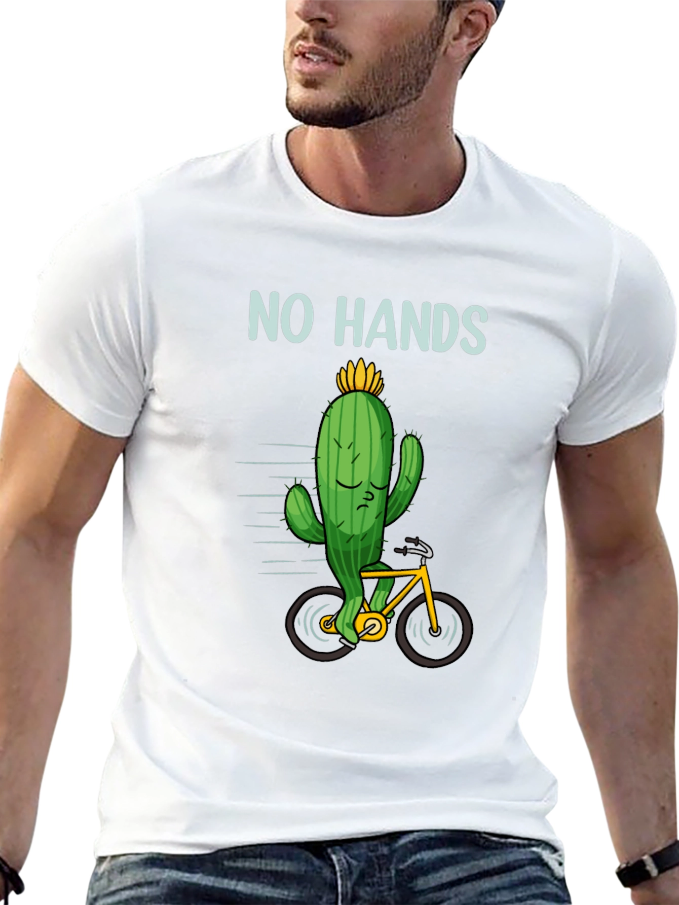Cactus No Hands T-Shirt - Funny Graphic Tee