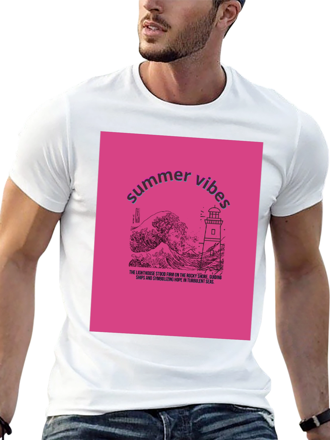 Summer Vibes Lighthouse Graphic Tee