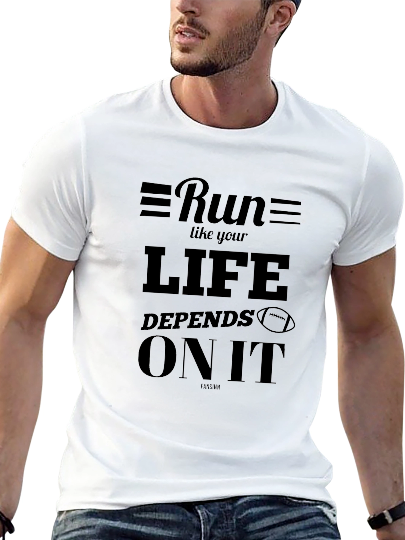 Run Like Your Life Depends On It Black T-Shirt
