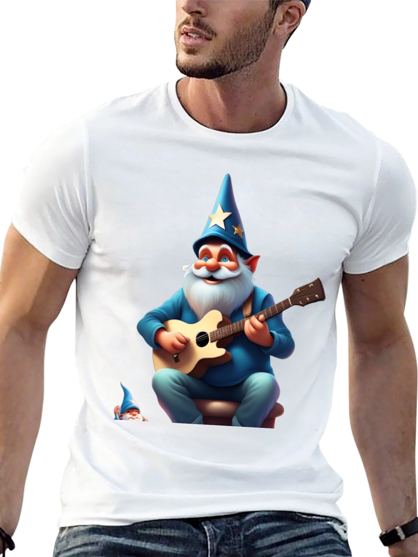 Wizard Gnome Guitarist Graphic Tee