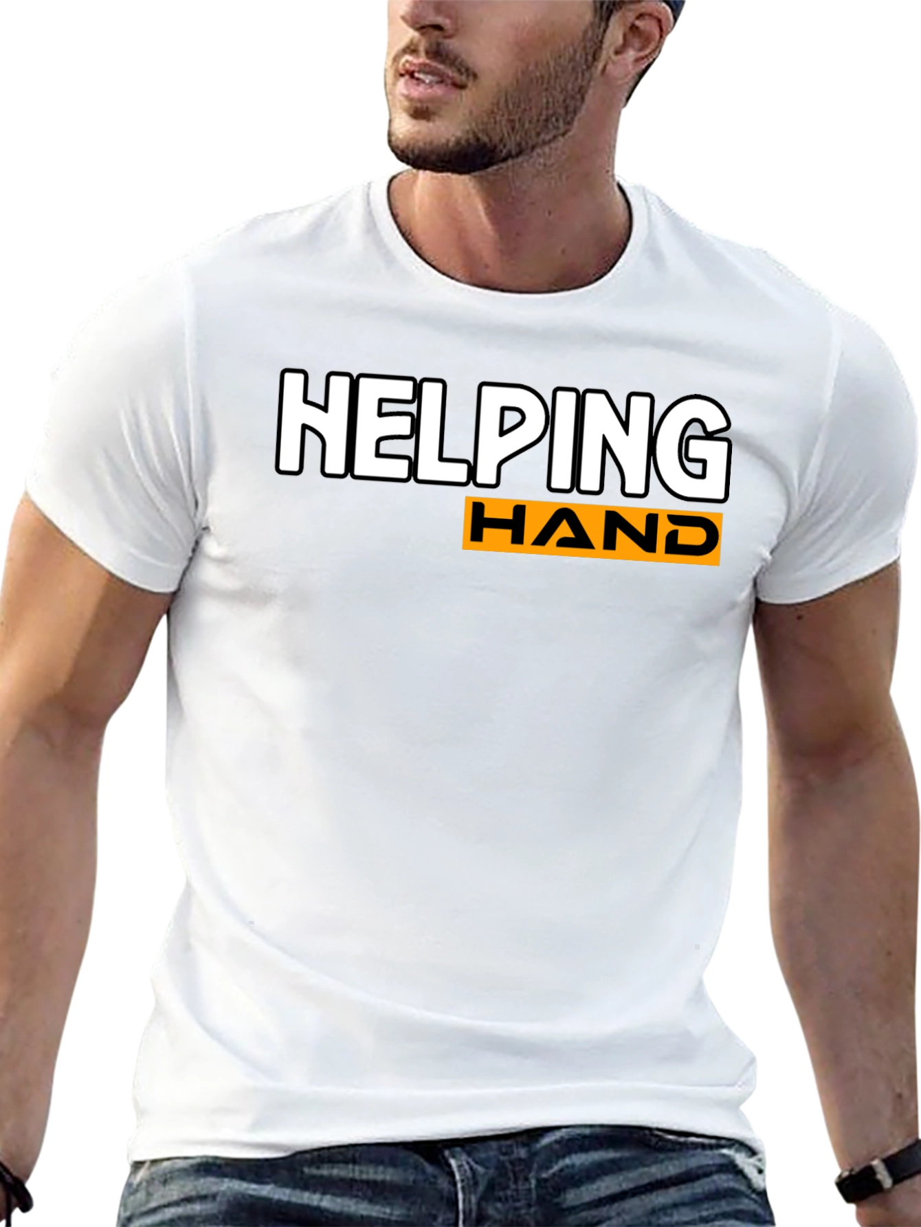 Helping Hand Graphic Print Black T-Shirt