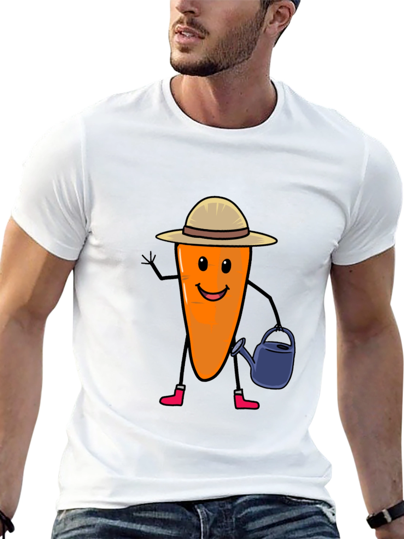 Gardener Carrot T-Shirt - Cute Vegetable Graphic Tee