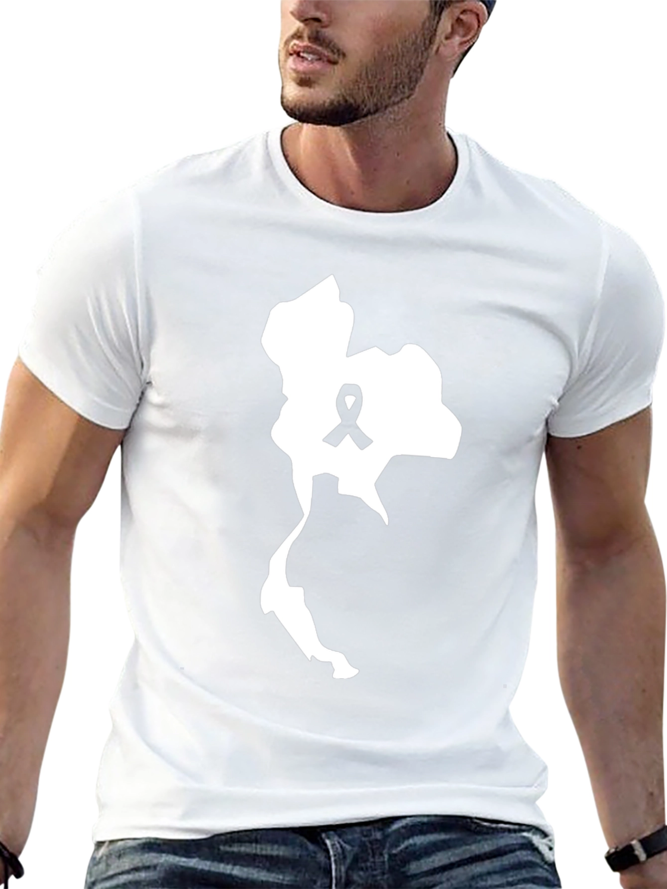 Thailand Map Ribbon Awareness T-Shirt
