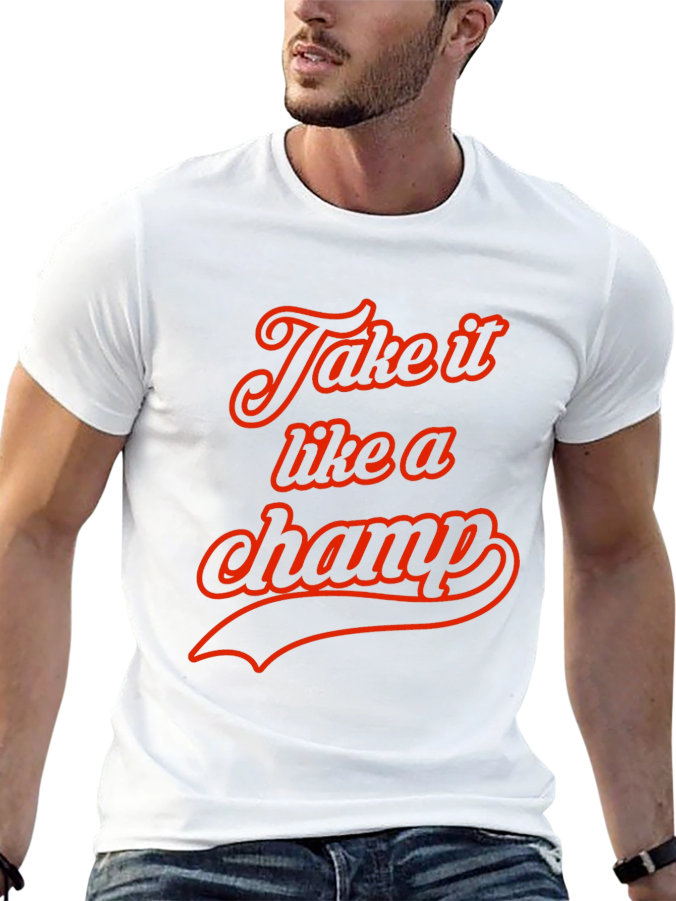 Take it Like a Champ Black Graphic Tee