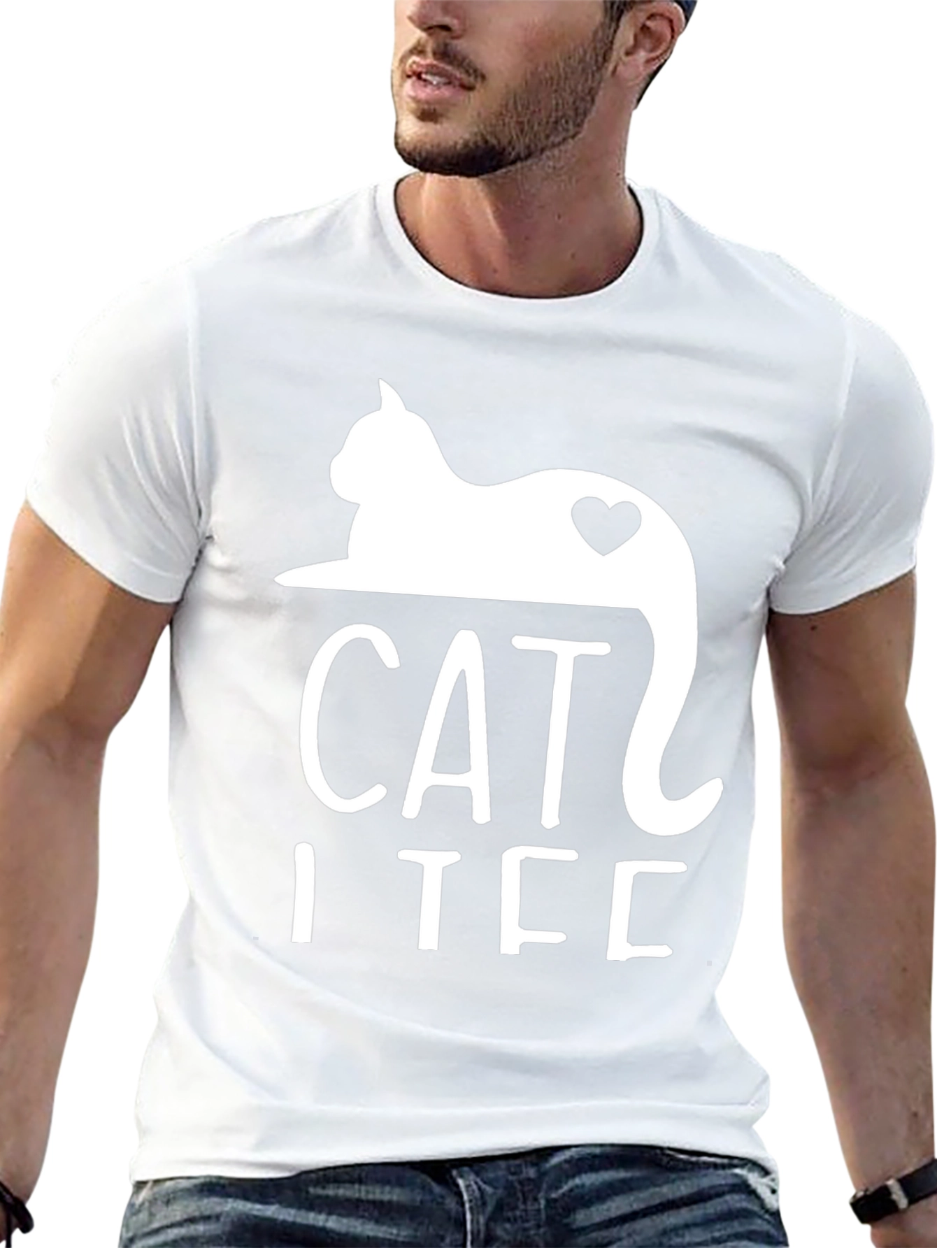Cat I Tee Black Graphic T-Shirt