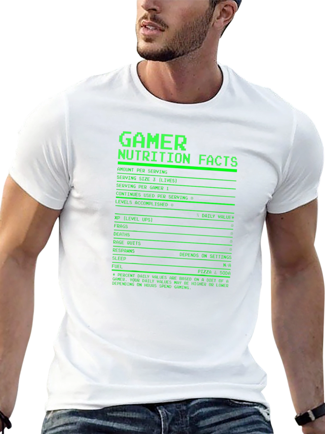 Gamer Nutrition Facts Funny T-Shirt