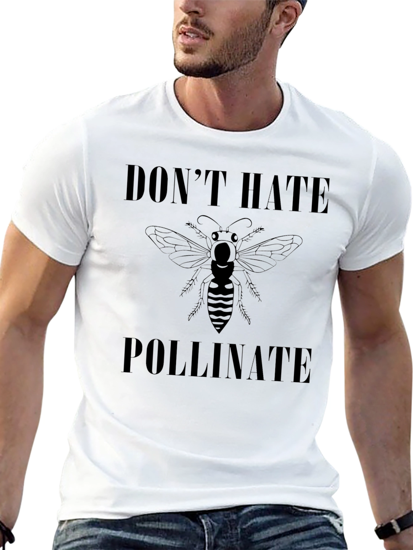 Dont Hate Pollinate T-Shirt - Black Graphic Tee