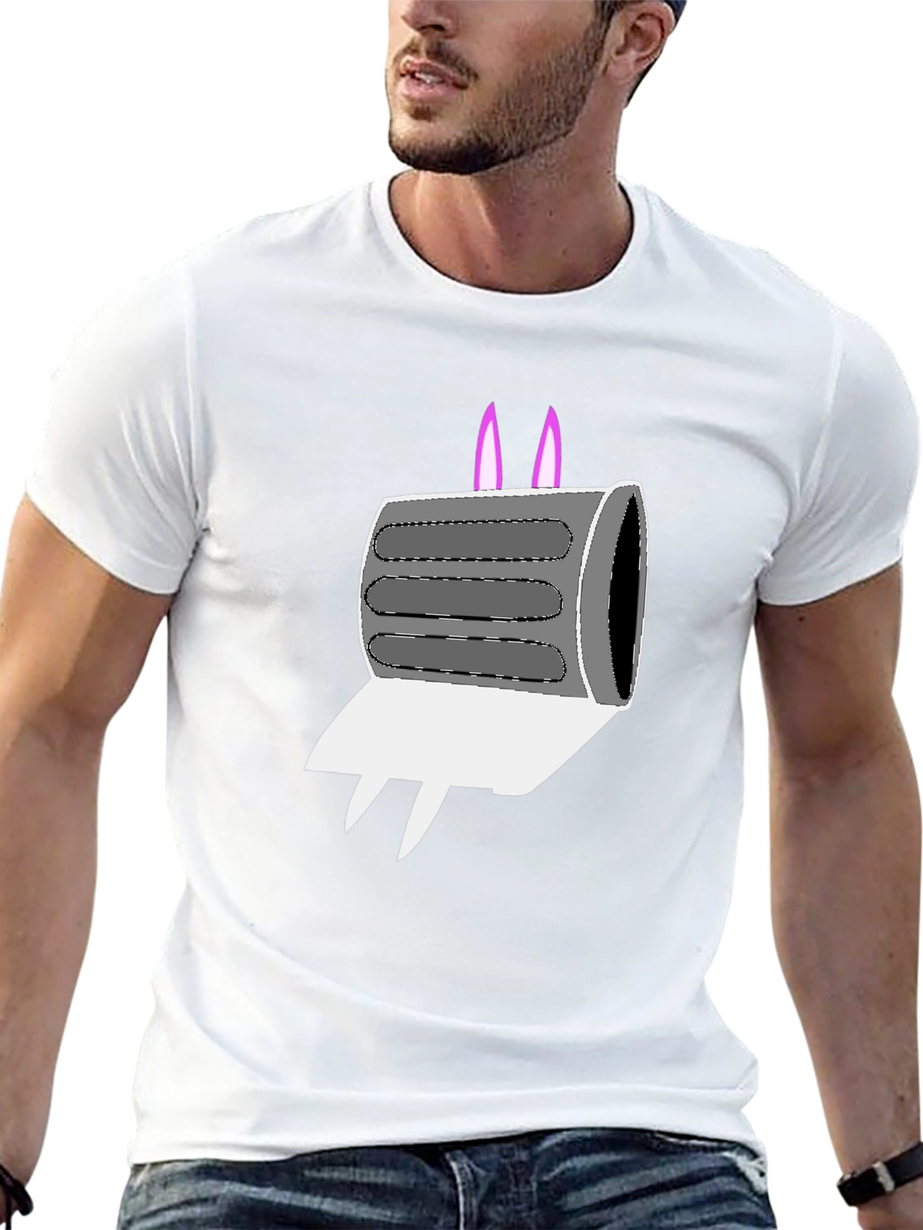 Cartoon Toaster Bunny Graphic Tee
