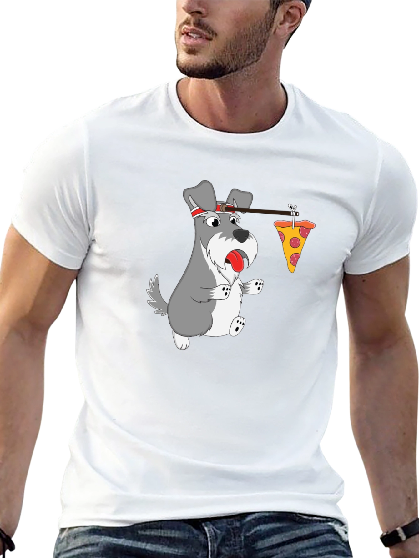 Funny Dog Pizza T-Shirt - Cartoon Graphic Tee