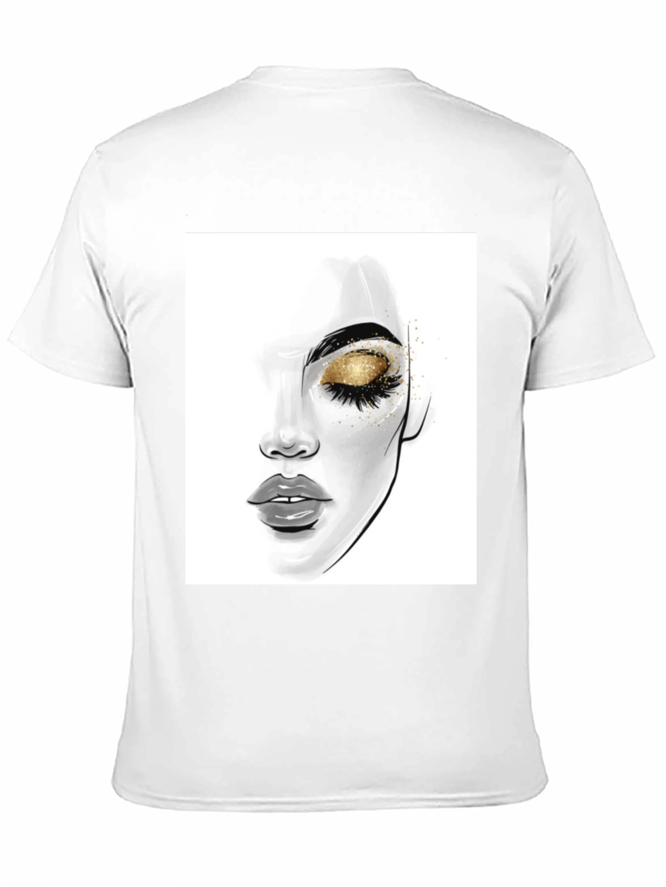 Glamorous Eye Makeup Graphic Tee - Black Cotton