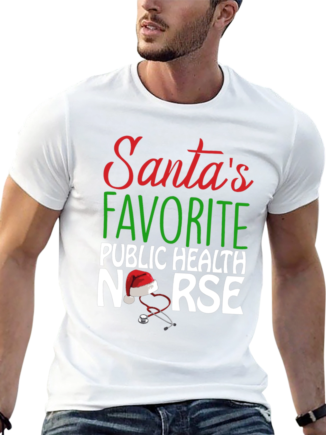 Santas Favorite Public Health Nurse Christmas T-Shirt